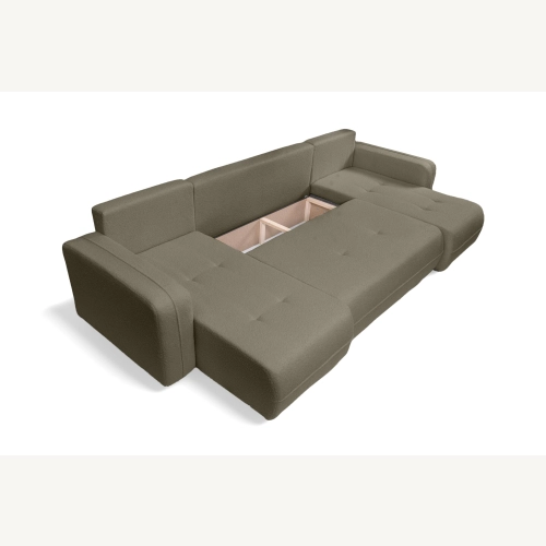 Oreo U Narożnik wypoczynkowy  Komfortowy narożnik wypoczynkowy z funkcją spania i pojemnikiem na pościel Tkanina Quelle 16